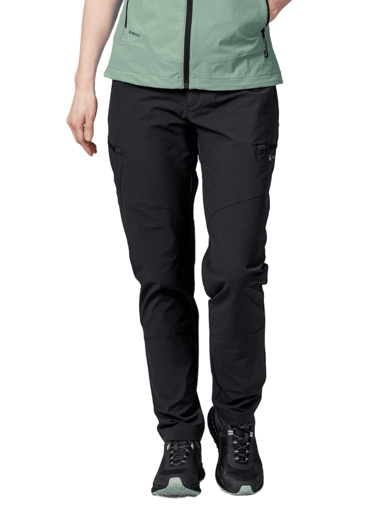 Svarta vandringbyxor med X-Stretch material och cargo fickor