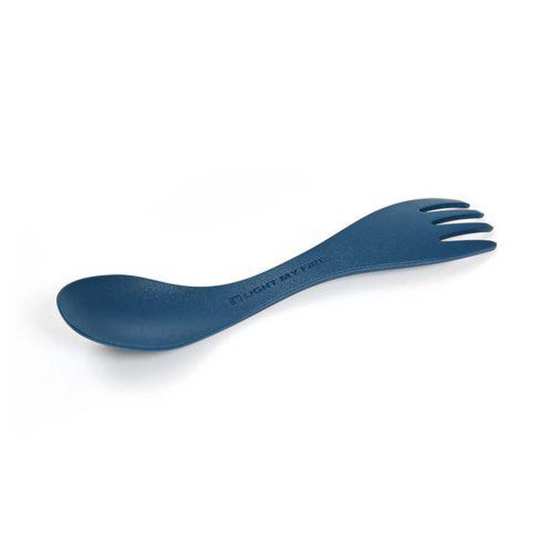 Mörkblå säker spork med rundad design
