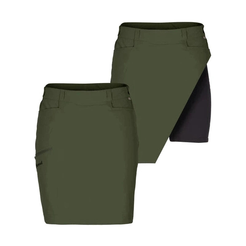 Mörkgrönt skort med sidoficka och inbyggda shorts