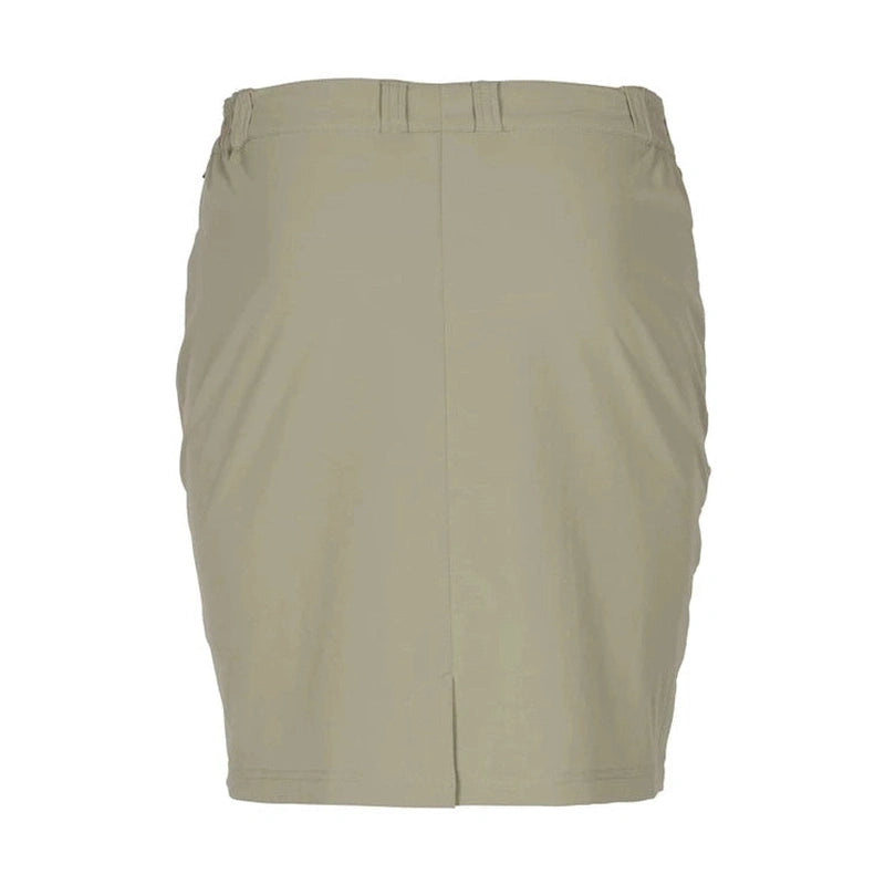 Sandfärgat skort med midjeband och split i nederkant