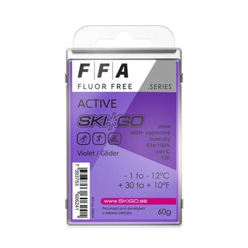 FFA Glider Violet 60 g glidvalla förpackning, fluorfri paraffin för åldrad snö -1 till -12°C
