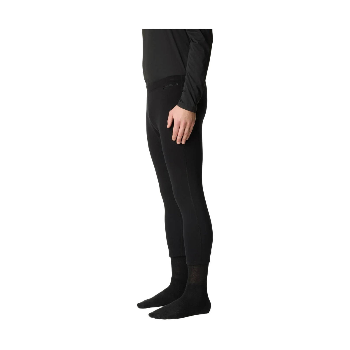 Svarta Drop Knee Power Tights II herr i fleece, trekvartslängd med logotyp