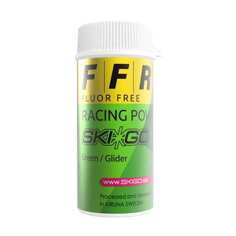 FFR Racing Powder Green 75 ml för kalla förhållanden, fluorfri tävlingspulver i vit dos