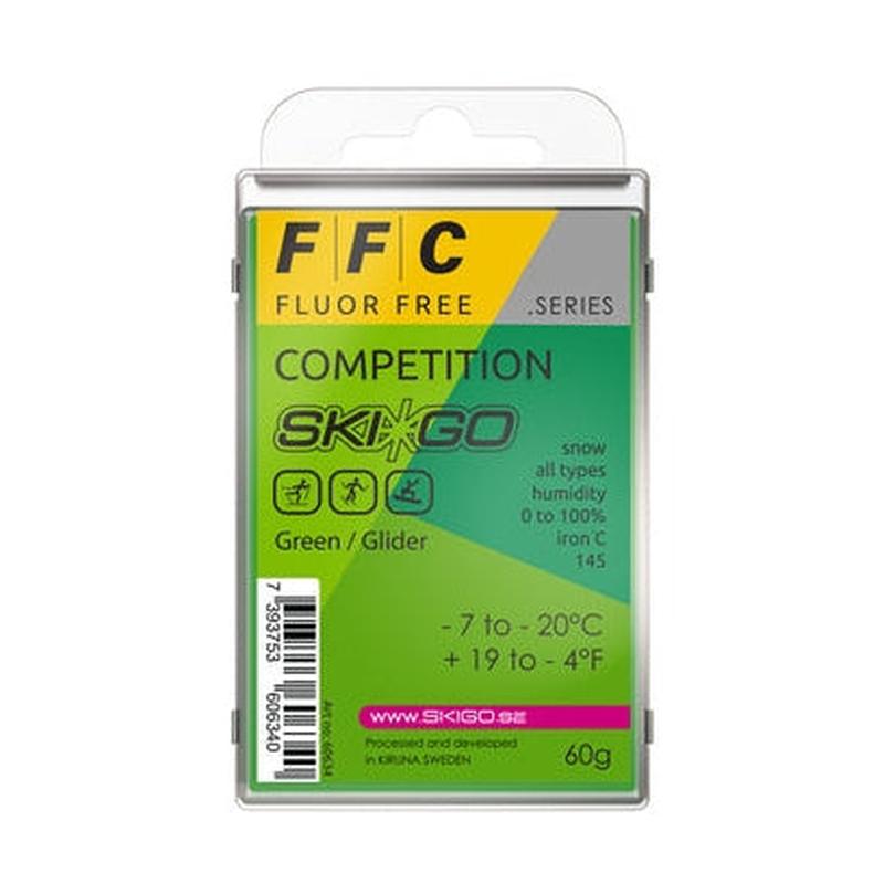 FFC Glider Green glidvalla förpackning, fluorfri tävlingsparaffin -7 till -20°C, 60g