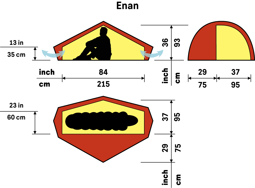 Hilleberg Enan 1p planritning