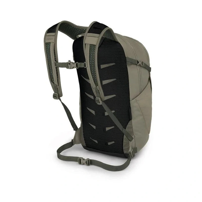 Grå Osprey Daylite Plus ryggsäck med ventilerande ryggstöd och höftrem
