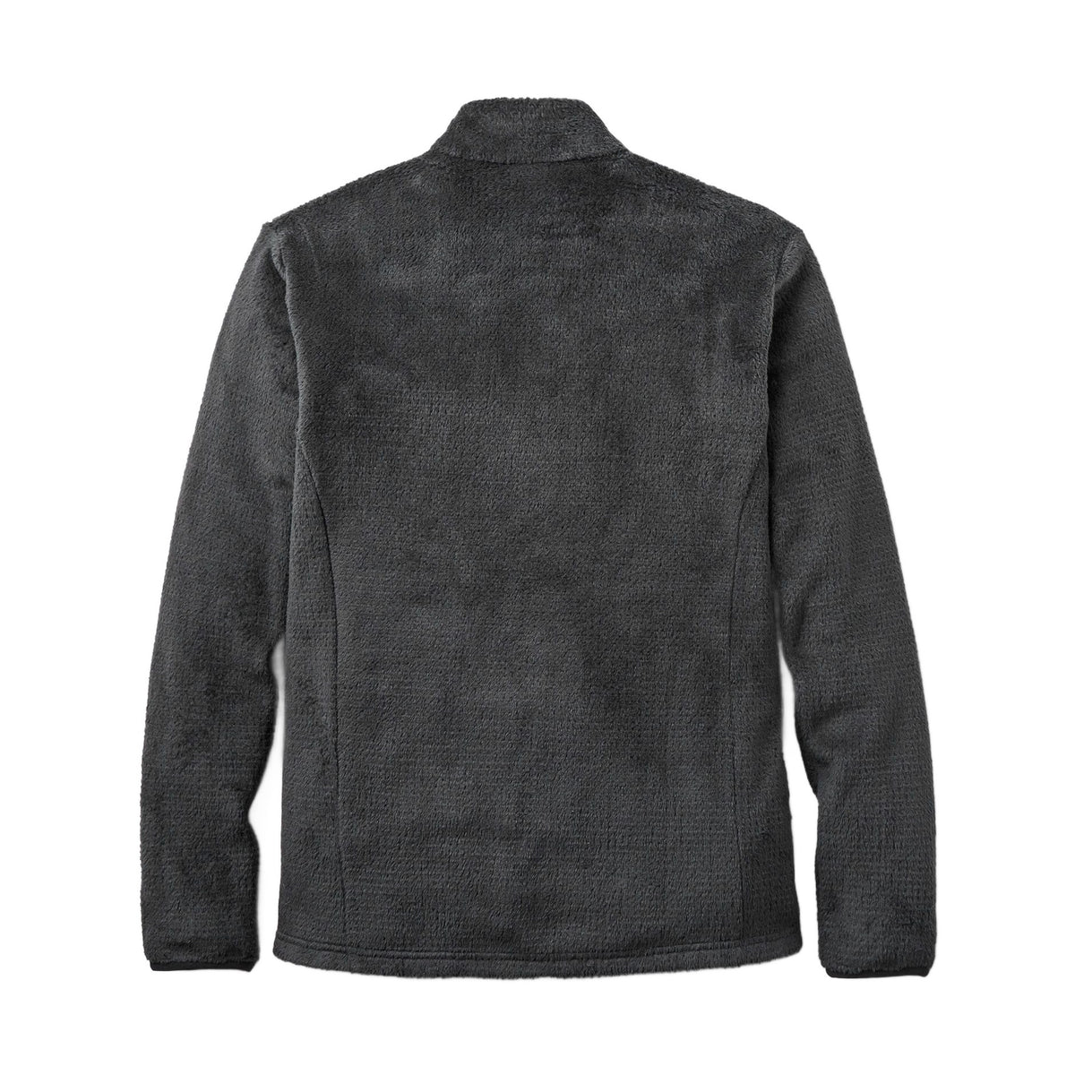 Bakvy av mörkgrå Rab Granitic fleecejacka med hög krage och texturerat material