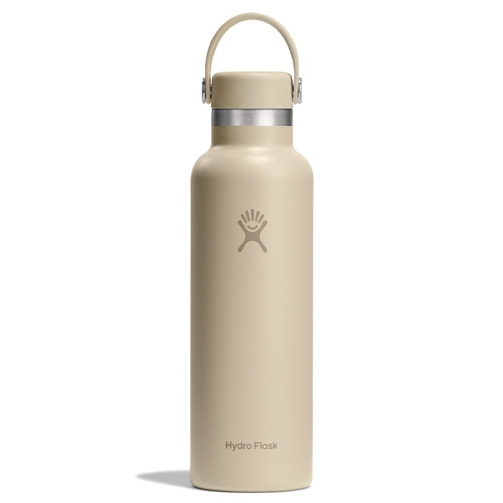 Beige Hydro Flask termos med matte ytskikt och Flex Straw Cap