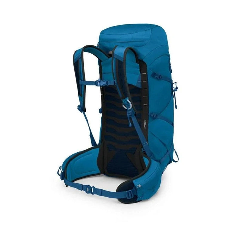 Blå Osprey Talon 33 baksida med ventilerande AirScape-panel