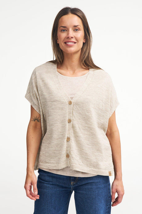 NLS Poppy Stickad Poncho Dam