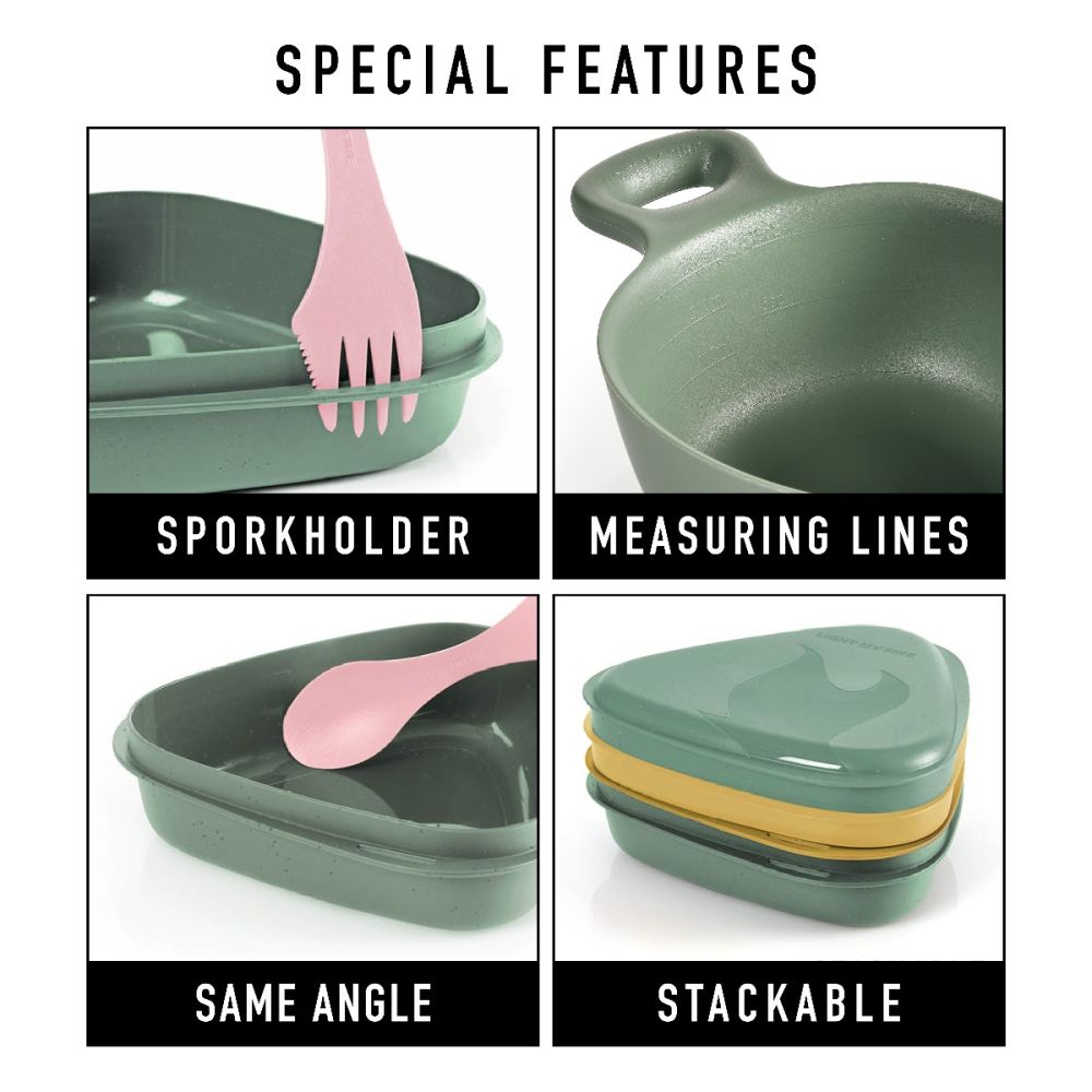 Outdoor Mealkit set med kåsor med gummirem