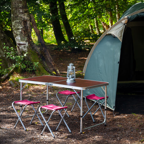 Campingbord med 4 pallar