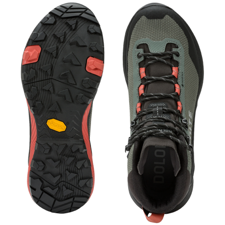 Dolomite Vernale High GTX med orange suldetaljer och gul Vibram-logga