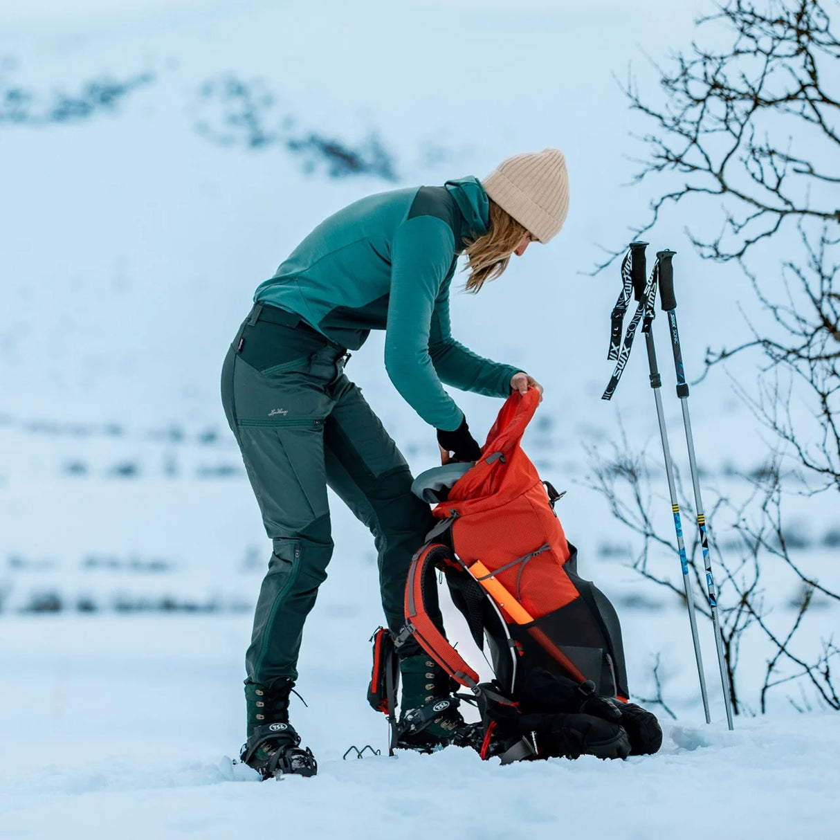 Makke High Waist Curved Vandringsbyxa Dam