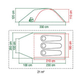 Pingora 3 Kupoltält med Blackout Bedroom