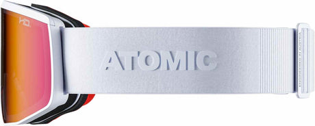 Atomic Four Pro L HD skidglasögon ljusgrå med orange-röd reflexlins och ATOMIC-logotyp