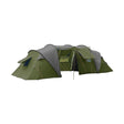 Royal Tunneltält Deluxe 6–8 personer uppställt med öppna dörrar, i färgen Forest Green och Concrete