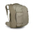 Sido vy av beige Osprey Fairview 55 reseryggsäck med synliga axelremmar och logotyp