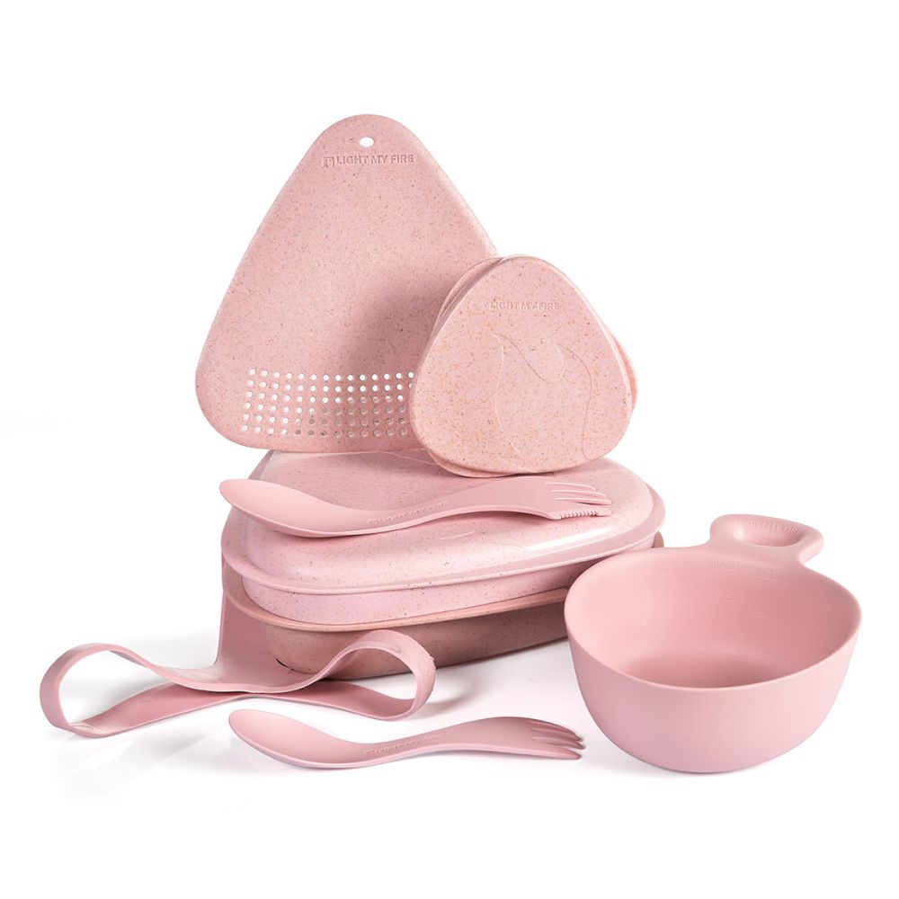 Outdoor Mealkit set med kåsor med gummirem