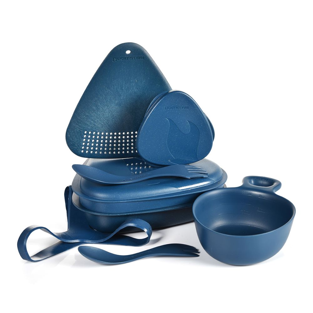 Outdoor Mealkit set med kåsor med gummirem