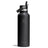 Svart Hydro Flask vattenflaska med Flex Straw-locke och matt rostfritt stål