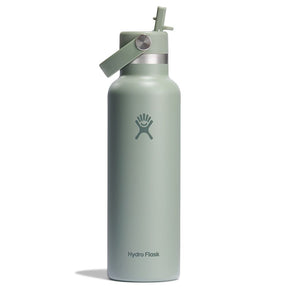Ljusgrön Hydro Flask vattenflaska med Flex Straw-locke och sidohandtag