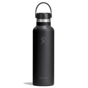 Svart Hydro Flask vattenflaska med svart lock och handtag