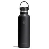 Svart Hydro Flask vattenflaska med svart lock och handtag