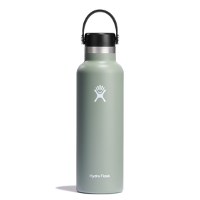 Ljusgröngreen Hydro Flask-termos med svart lock och handtag