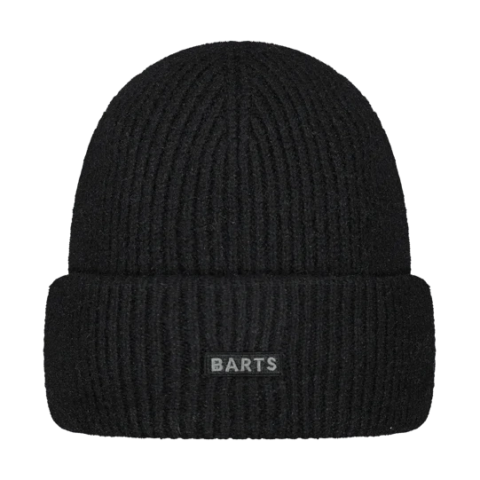 Svart Barts Ardelve dammössa med ribbstickning och BARTS-patch